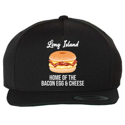 Long Island New York Bacon Egg And Cheese Wool Snapback Cap