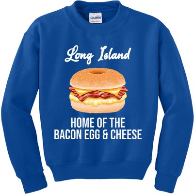 Long Island New York Bacon Egg And Cheese Kids Sweatshirt