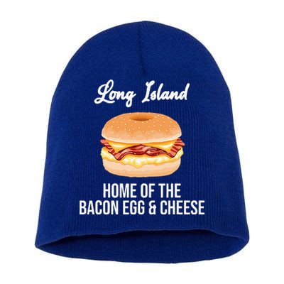 Long Island New York Bacon Egg And Cheese Short Acrylic Beanie