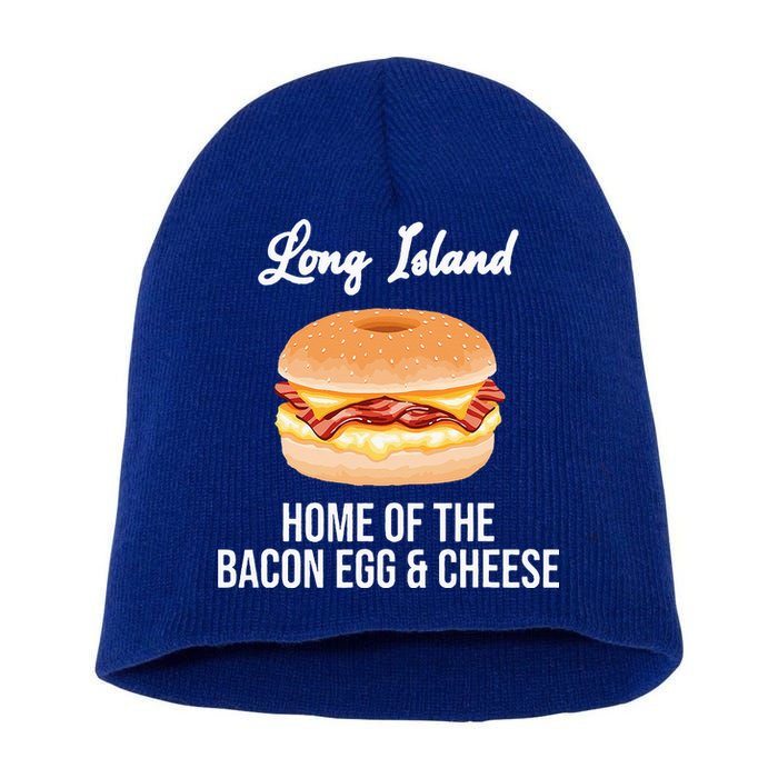 Long Island New York Bacon Egg And Cheese Short Acrylic Beanie