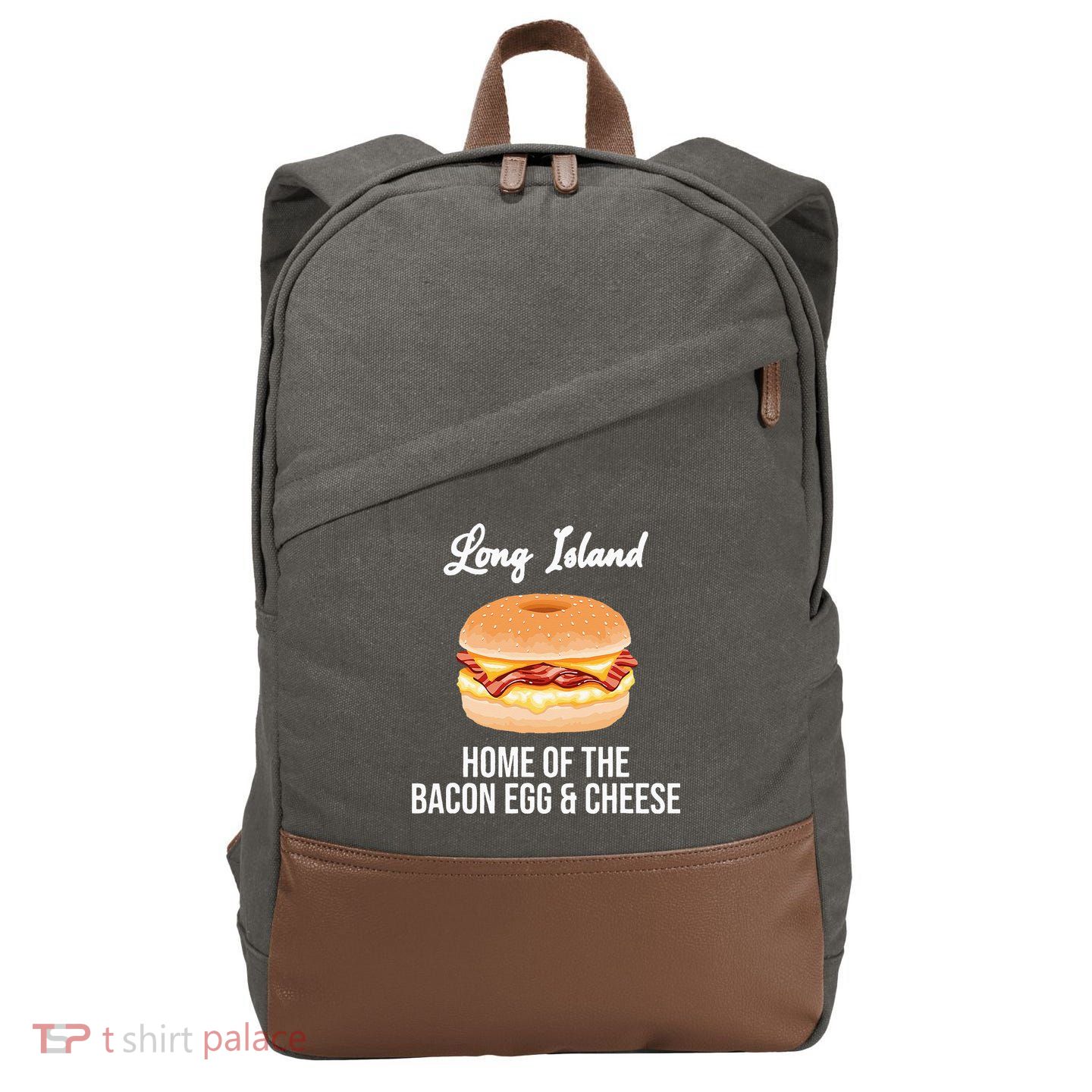 Long Island New York Bacon Egg And Cheese Cotton Canvas Backpack