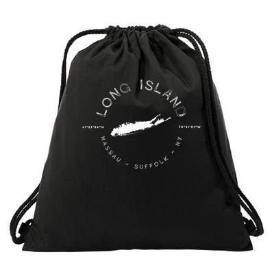 Long Island New York Drawstring Bag