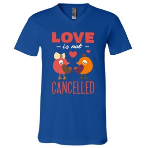 Love Is Not Cancelled Cute Gift Outfit With Love Birds Meaningful Gift V-Neck T-Shirt