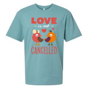 Love Is Not Cancelled Cute Gift Outfit With Love Birds Meaningful Gift Sueded Cloud Jersey T-Shirt