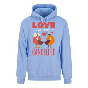 Love Is Not Cancelled Cute Gift Outfit With Love Birds Meaningful Gift Unisex Surf Hoodie