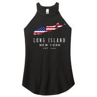 Long Island NY Souvenir Tee Native Long Islander Map NYC Women’s Perfect Tri Rocker Tank