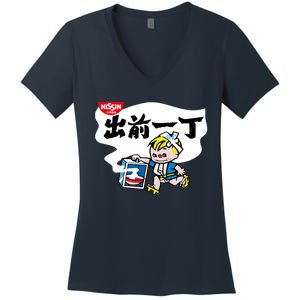 Little Instant Noodle Boy Ramen Women's V-Neck T-Shirt