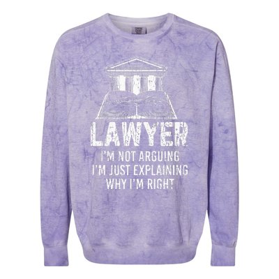 Lawyer IM Not Arguing Funny Attorney Law School Graphic Colorblast Crewneck Sweatshirt