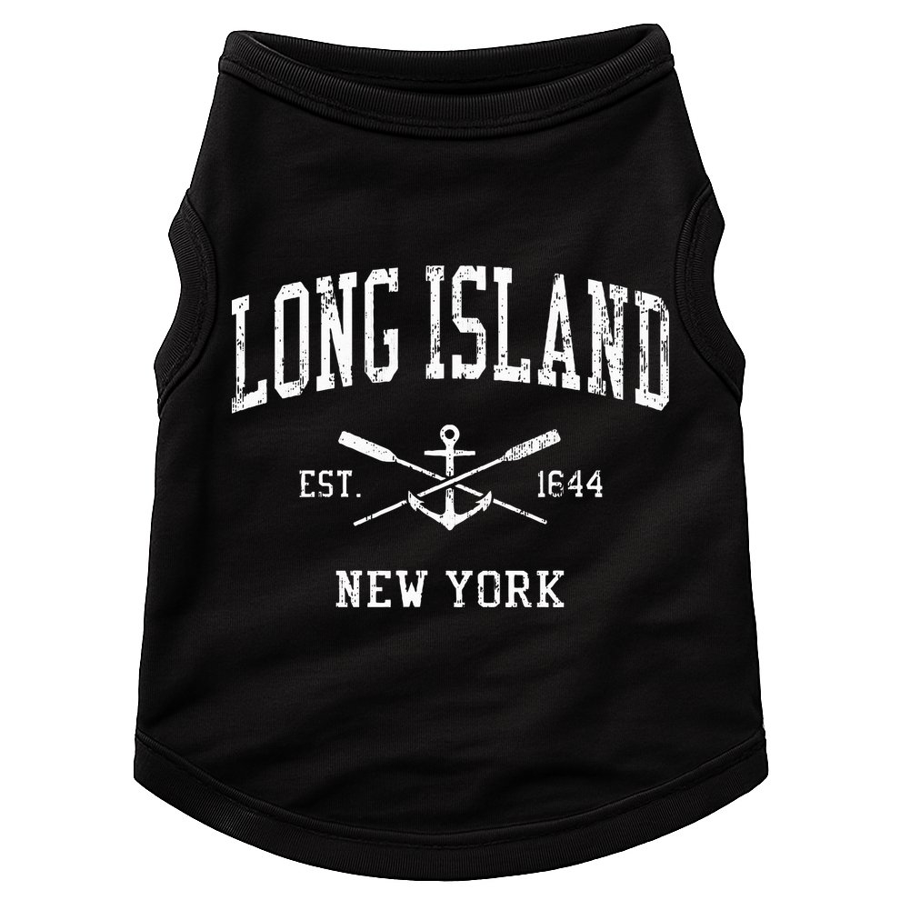 Long Island NY Vintage Crossed Oars & Boat Anchor Sports Doggie Tank
