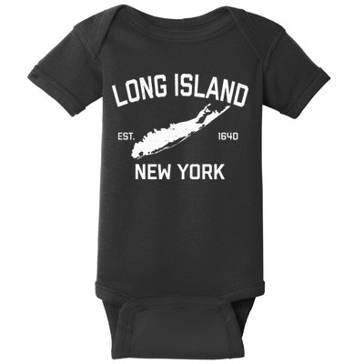 Long Island Ny Souvenir Native Long Islander Map Nyc Baby Bodysuit