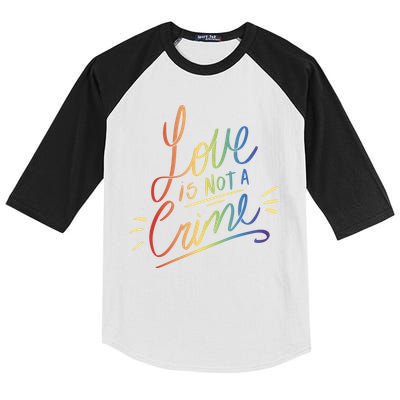 Love Is Not A Crime LGBTQ Pride Month Kids Colorblock Raglan Jersey