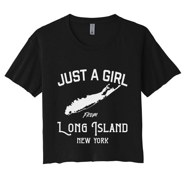 Long Island New York Souvenir  Girl Wife Map Crop Top