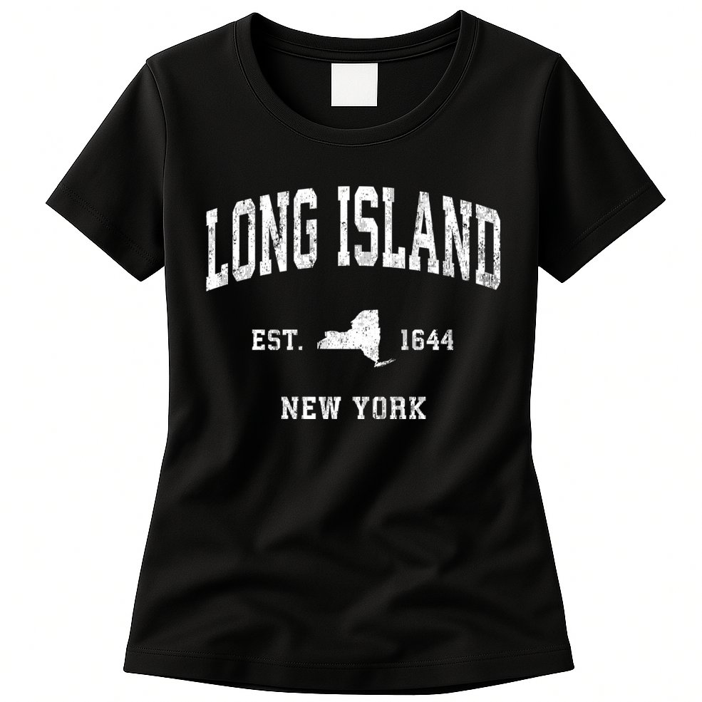 Long Island New York Ny Vintage Athletic Sports Womens T-Shirt