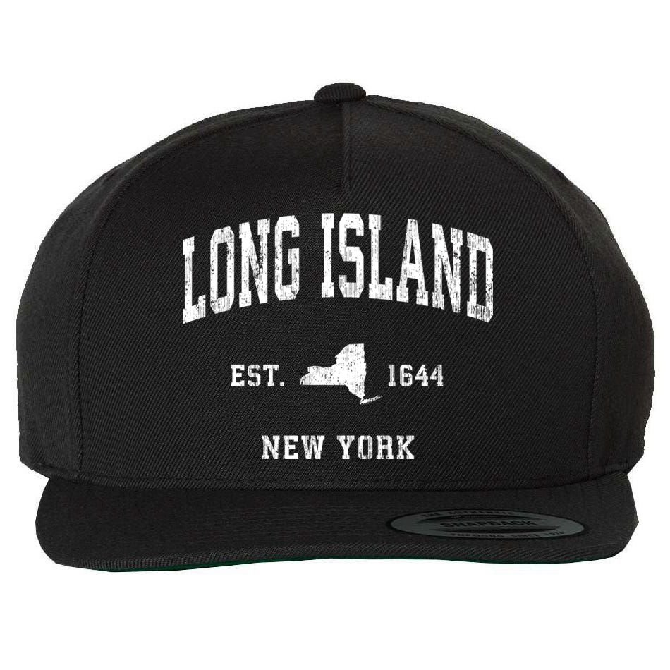 Long Island New York Ny Vintage Athletic Sports Wool Snapback Cap