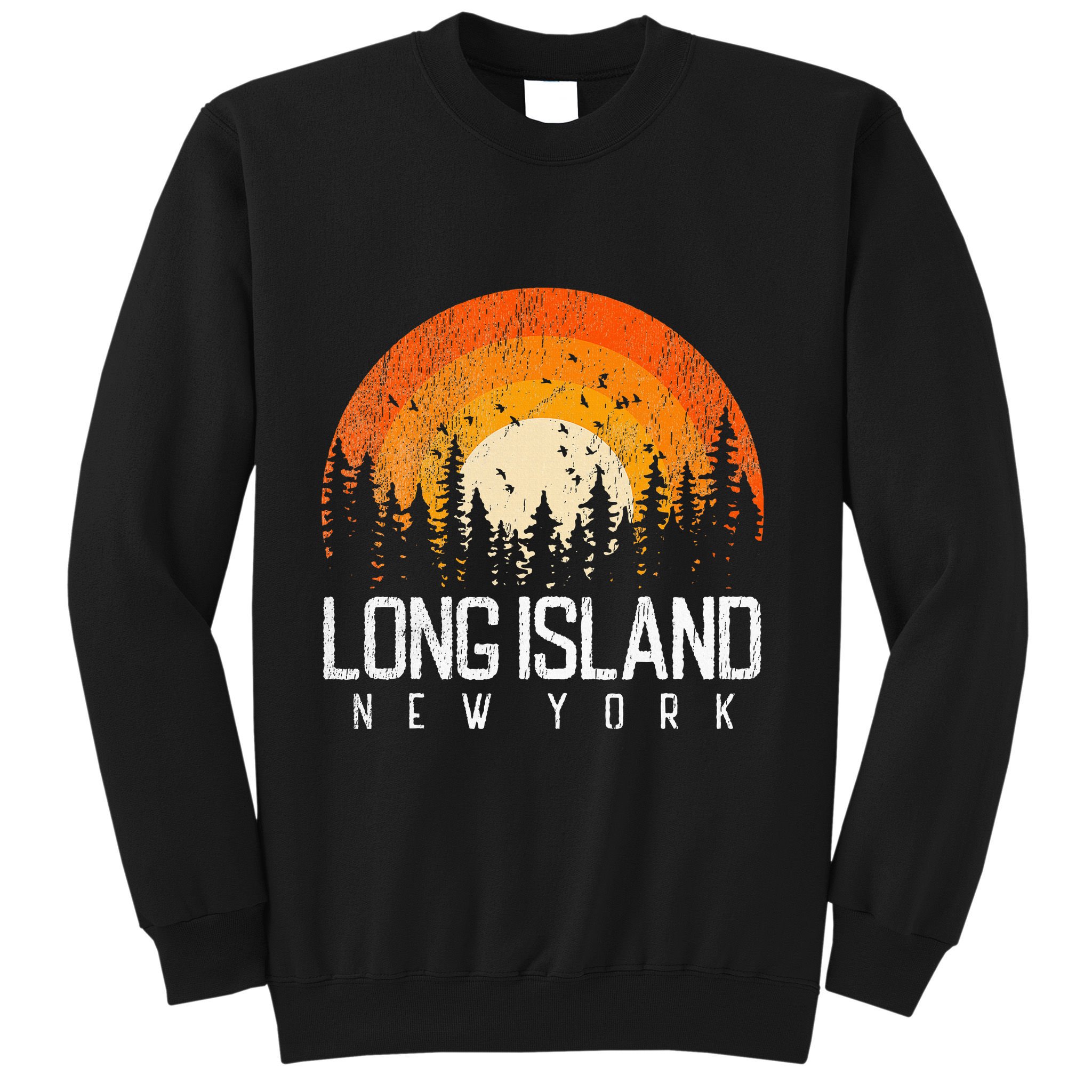 Long Island New York Ny Retro Vintage 70s 80s 90s Gift Sweatshirt
