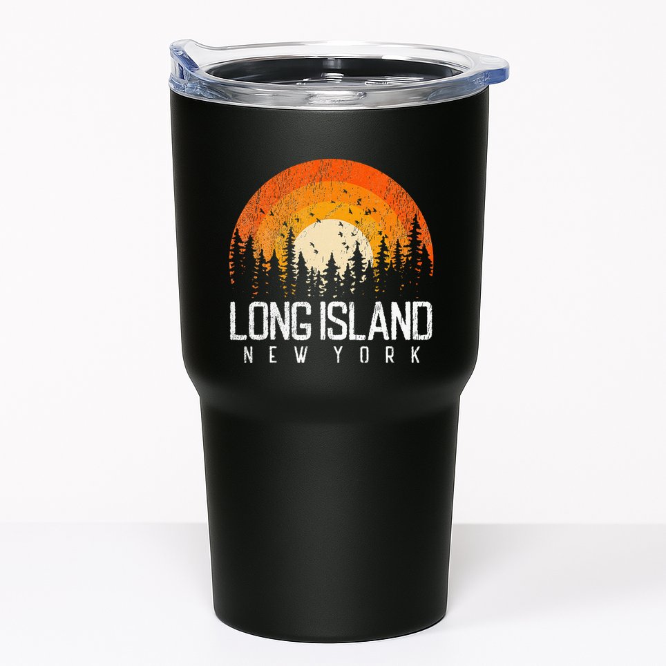 Long Island New York Ny Retro Vintage 70s 80s 90s Gift Tumbler