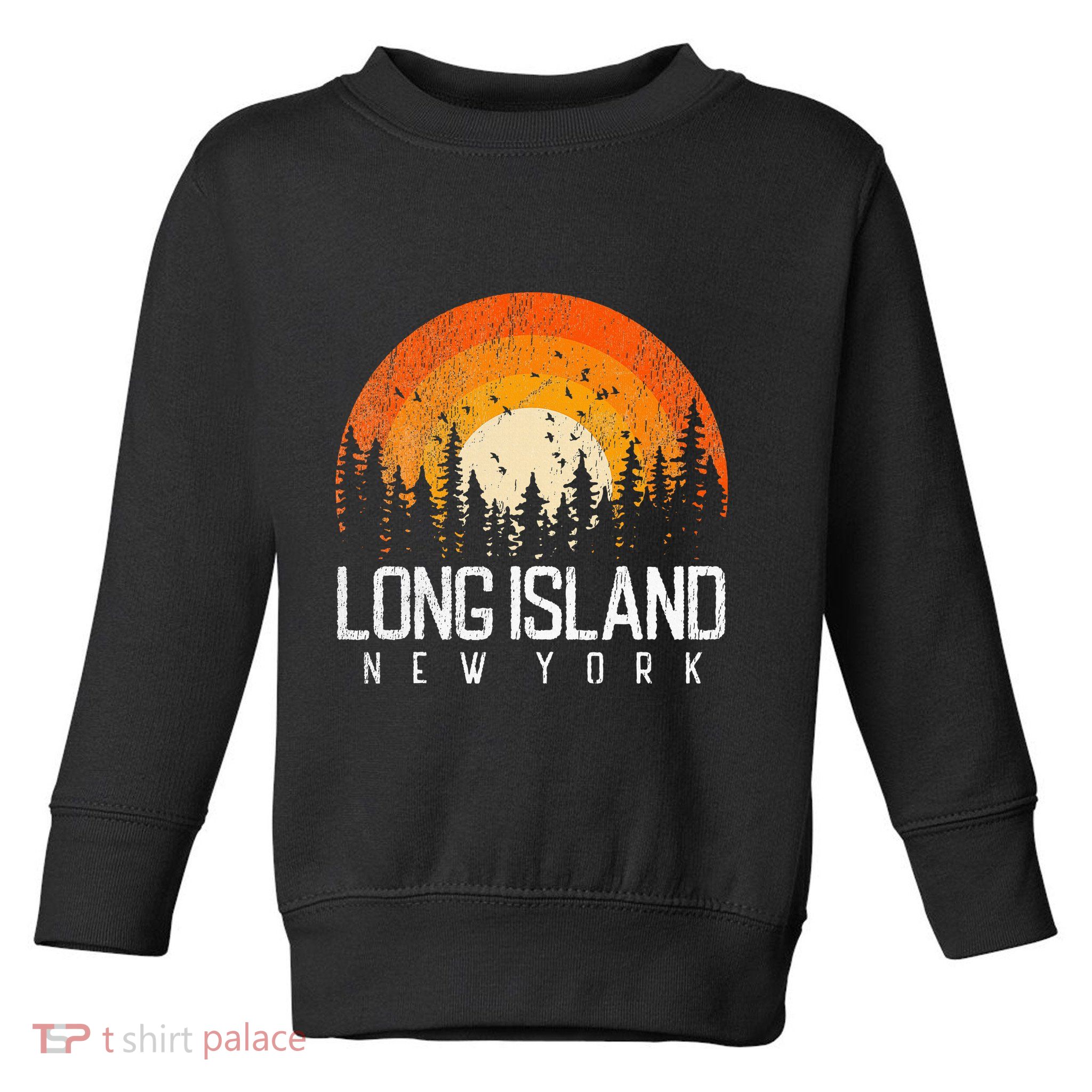 Long Island New York Ny Retro Vintage 70s 80s 90s Gift Toddler Sweatshirt