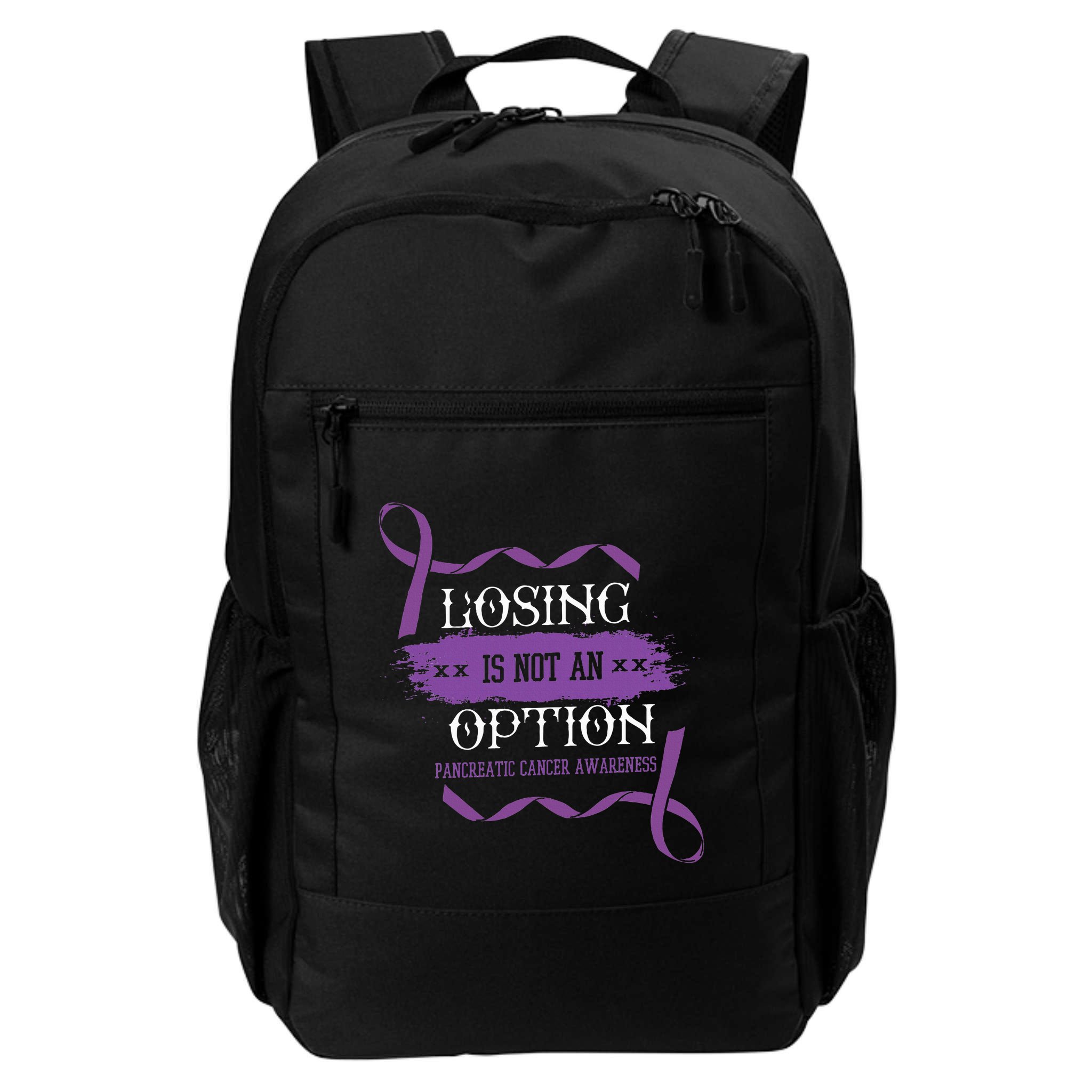 Losing Is Not An Option Pancreatic Cancer Stomach Gift Backpack