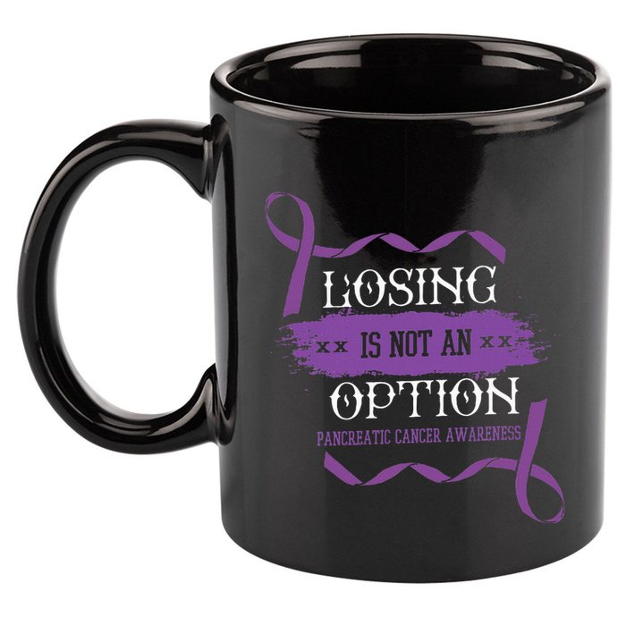 Losing Is Not An Option Pancreatic Cancer Stomach Gift 11oz C Handle Ceramic Mug