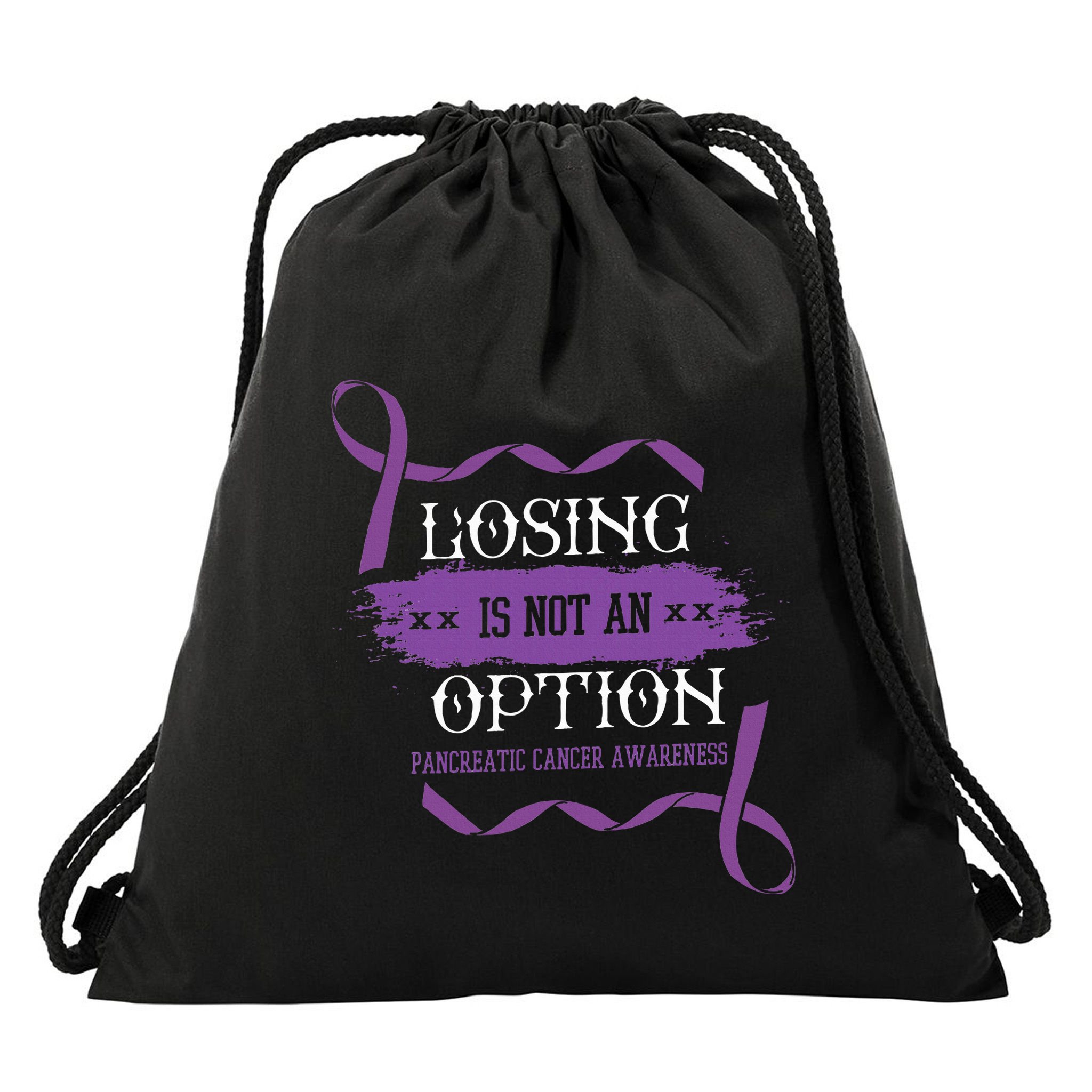 Losing Is Not An Option Pancreatic Cancer Stomach Gift Drawstring Bag