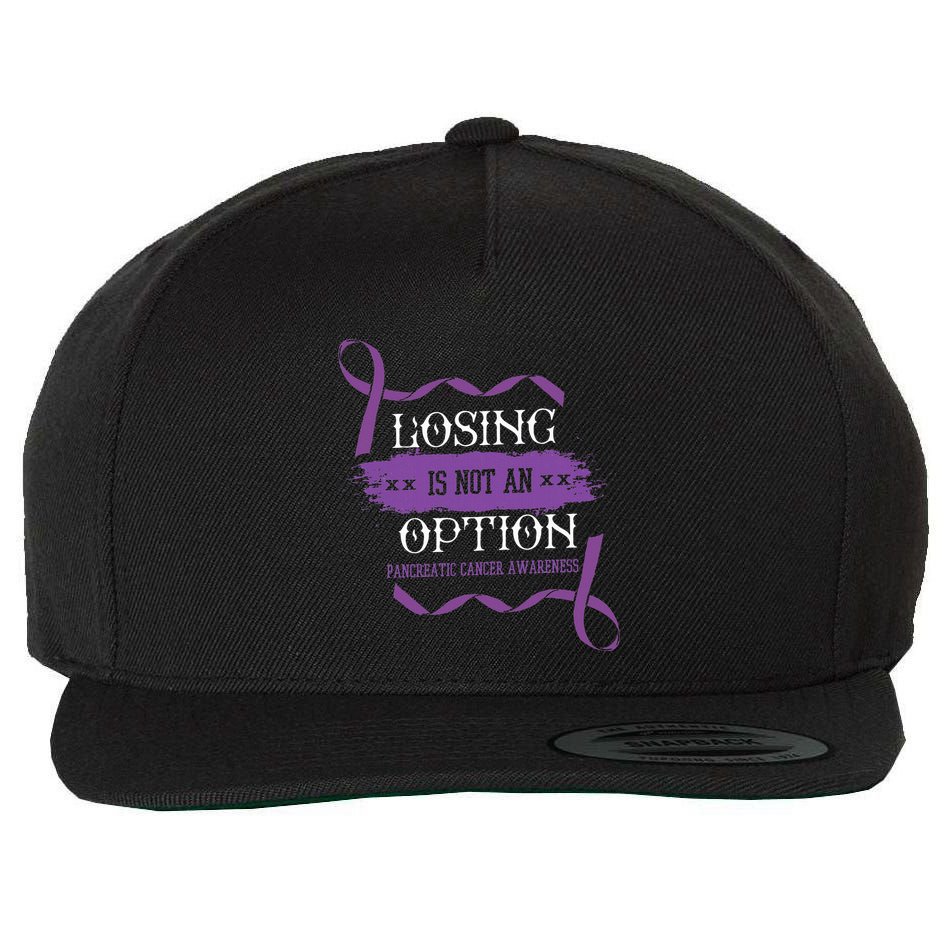 Losing Is Not An Option Pancreatic Cancer Stomach Gift Wool Snapback Cap