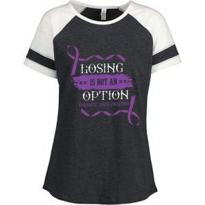 Losing Is Not An Option Pancreatic Cancer Stomach Gift Enza Ladies Jersey Colorblock Tee