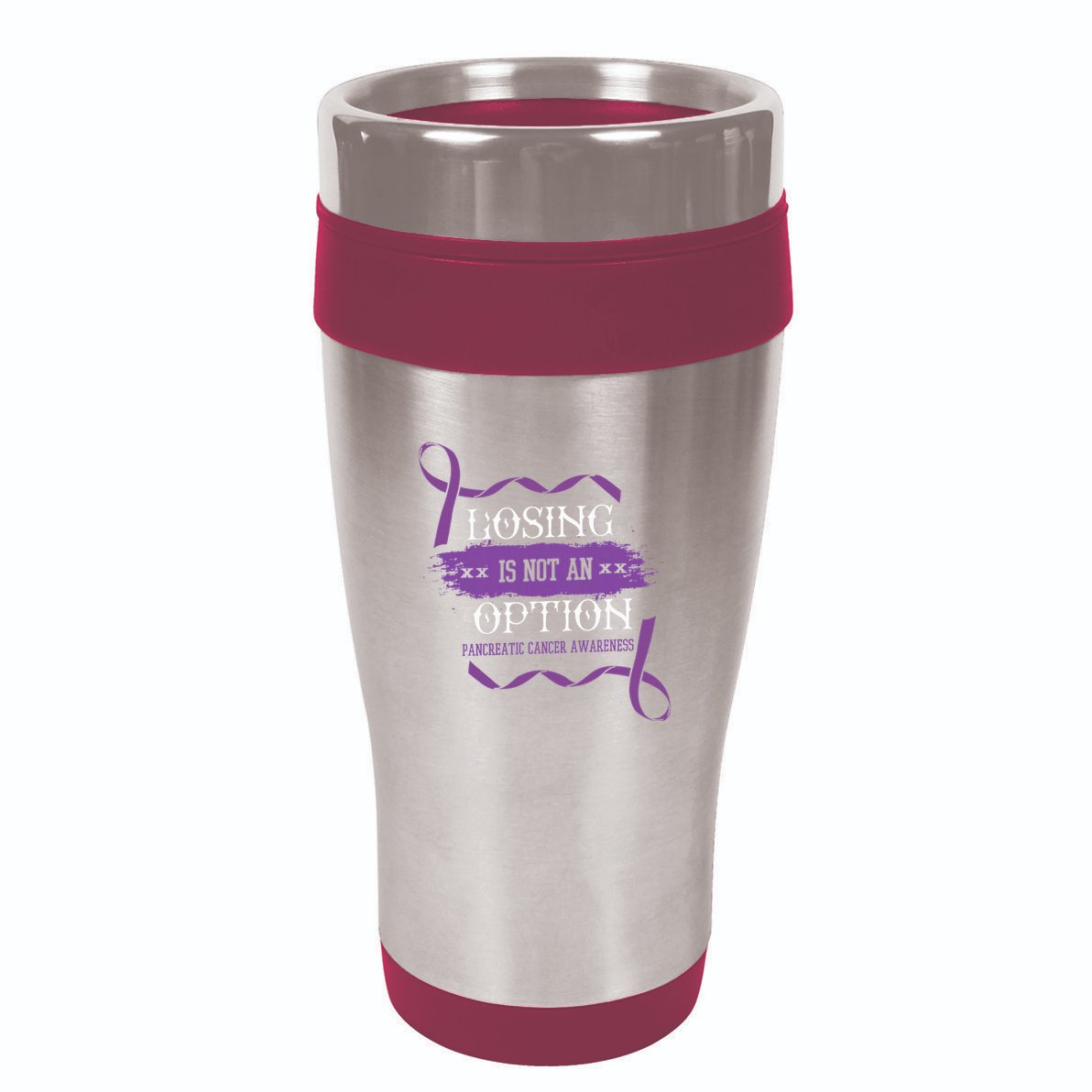 Losing Is Not An Option Pancreatic Cancer Stomach Gift 16oz Travel Tumbler