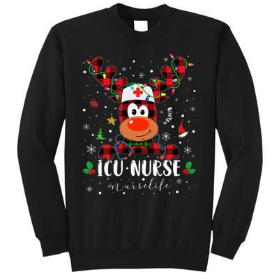 Love Icu Nurse Life Reindeer Nurse Christmas Pajama Xmas Sweatshirt