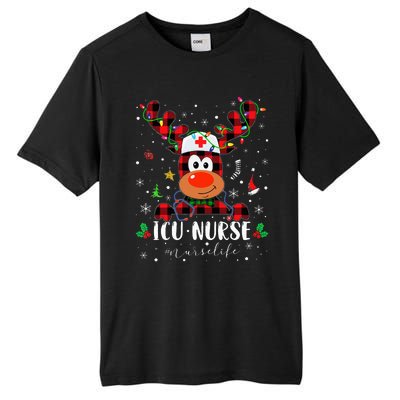 Love Icu Nurse Life Reindeer Nurse Christmas Pajama Xmas Tall Fusion ChromaSoft Performance T-Shirt