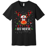 Love Icu Nurse Life Reindeer Nurse Christmas Pajama Xmas Premium T-Shirt