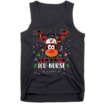 Love Icu Nurse Life Reindeer Nurse Christmas Pajama Xmas Tank Top