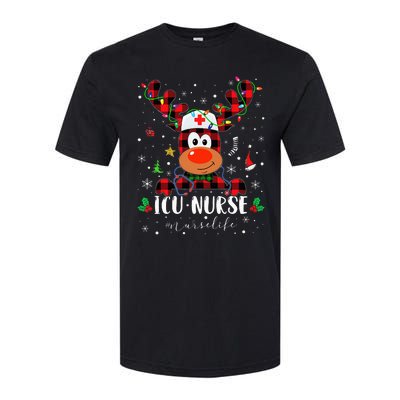 Love Icu Nurse Life Reindeer Nurse Christmas Pajama Xmas Softstyle CVC T-Shirt