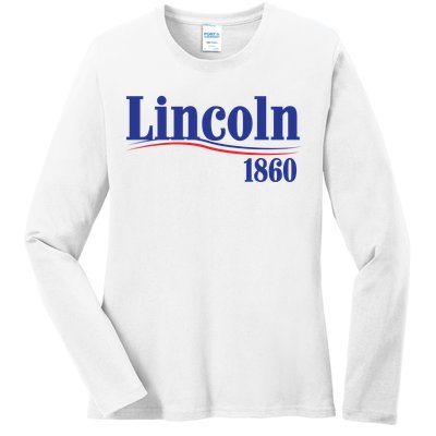 Lincoln 1860 For President Ladies Long Sleeve Shirt