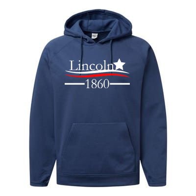 Lincoln 1860 President Logo Performance Fleece Hoodie