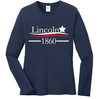 Lincoln 1860 President Logo Ladies Long Sleeve Shirt