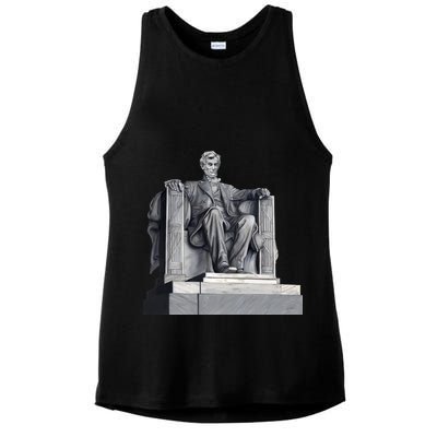 Lincoln Memorial Statue Ladies PosiCharge Tri-Blend Wicking Tank