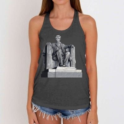Lincoln Memorial Statue Women's Knotted Racerback Tank