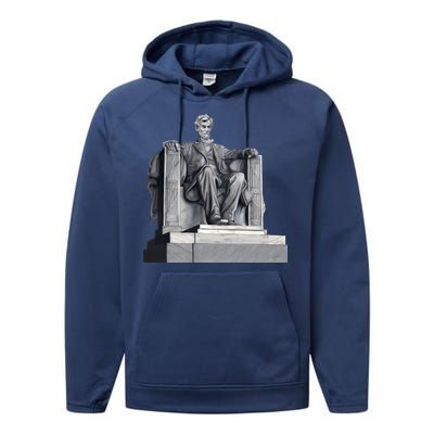 Lincoln Memorial Statue Performance Fleece Hoodie