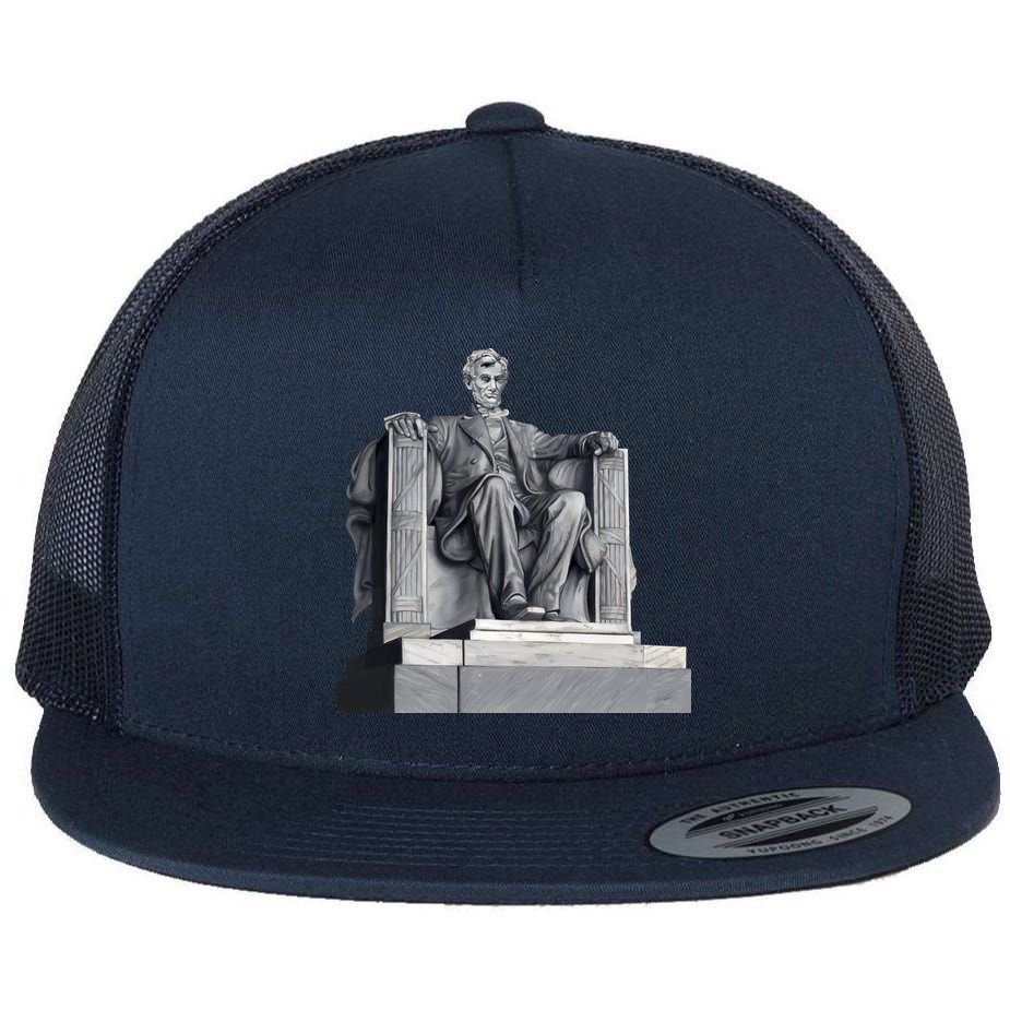 Lincoln Memorial Statue Flat Bill Trucker Hat