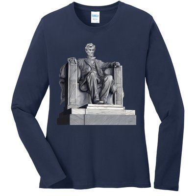 Lincoln Memorial Statue Ladies Long Sleeve Shirt