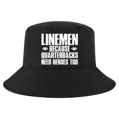 Linemen Because Quarterbacks Need Heroes Too Cool Comfort Performance Bucket Hat