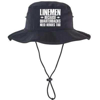 Linemen Because Quarterbacks Need Heroes Too Bucket Hat