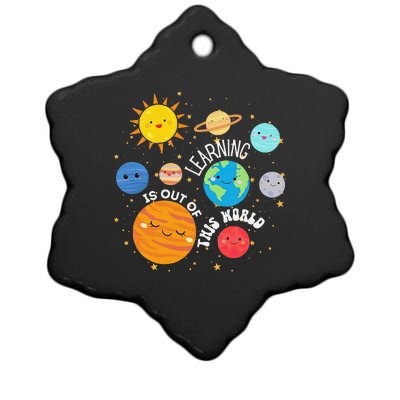 Learning Is Out Of This World Space Planets Teacher Student Ceramic Star Ornament