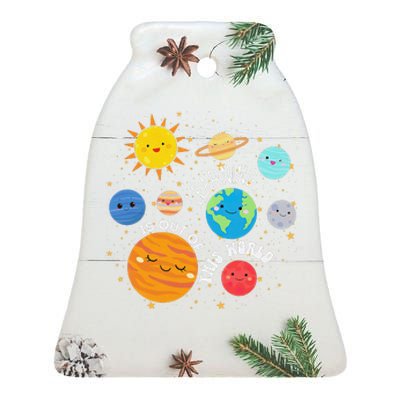 Learning Is Out Of This World Space Planets Teacher Student Ceramic Bell Ornament