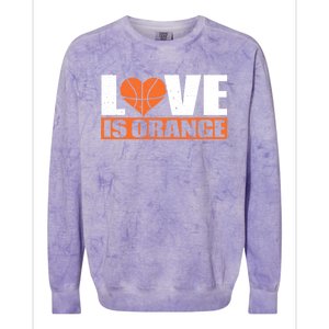 Love Is Orange Basketball Player Gift Idea Gift Colorblast Crewneck Sweatshirt