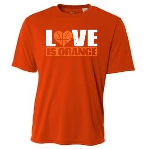 Love Is Orange Basketball Player Gift Idea Gift Cooling Performance Crew T-Shirt