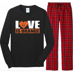 Love Is Orange Basketball Player Gift Idea Gift Long Sleeve Pajama Set