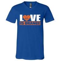 Love Is Orange Basketball Player Gift Idea Gift V-Neck T-Shirt