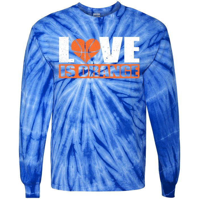 Love Is Orange Basketball Player Gift Idea Gift Tie-Dye Long Sleeve Shirt