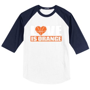 Love Is Orange Basketball Player Gift Idea Gift Baseball Sleeve Shirt